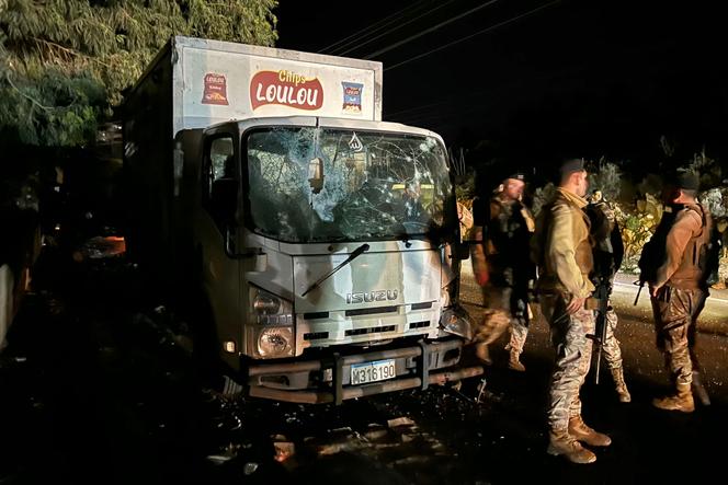 Sur le site d’une attaque aérienne de drones israéliens, à Sebline, dans le sud du Liban, le 16&nbsp;décembre 2025.