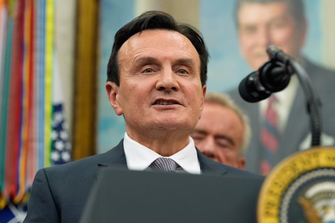 Pascal Soriot, PDG d’AstraZeneca, à la Maison Blanche, à Washington, le 10 octobre 2025.