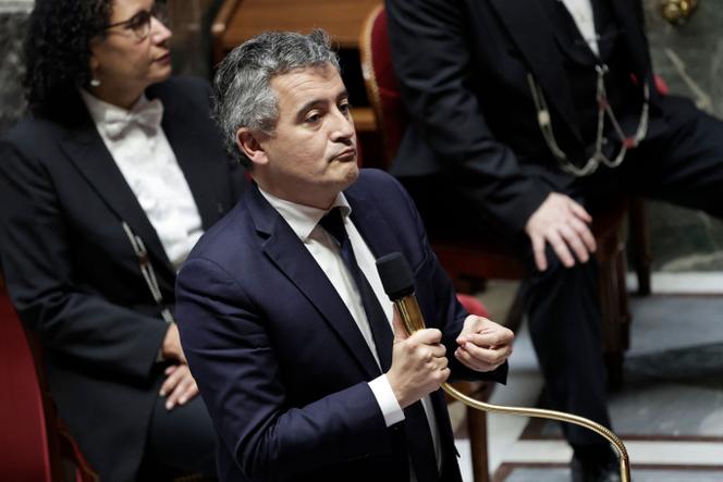 Le ministre de la justice, Gérald Darmanin, s’exprime au cours d’une séance de questions au gouvernement à l’Assemblée nationale, à Paris, le 17&nbsp;décembre 2025.