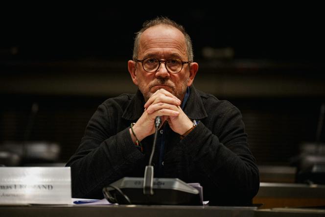 Le journaliste Thomas Legrand, lors de son audition devant la commission d’enquête sur l’audiovisuel public à l’Assemblée nationale, le 18 décembre 2025.