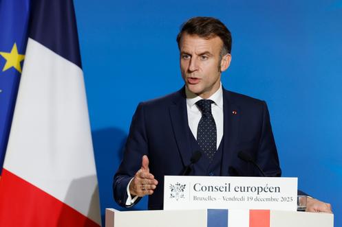 Emmanuel Macron, lors d’un sommet des dirigeants de l’Union européenne, à Bruxelles, le 19 décembre 2025.