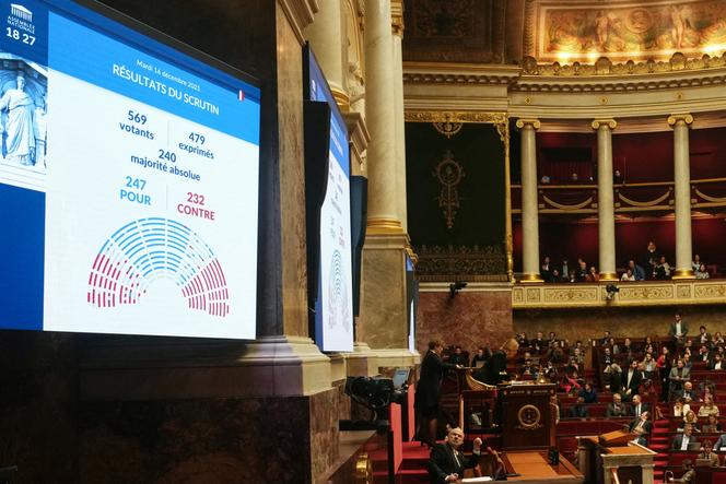 L’hémicycle de l’Assemblée nationale lors du vote sur le projet de loi de financement de la Sécurité sociale, à Paris, le 16 décembre 2025.