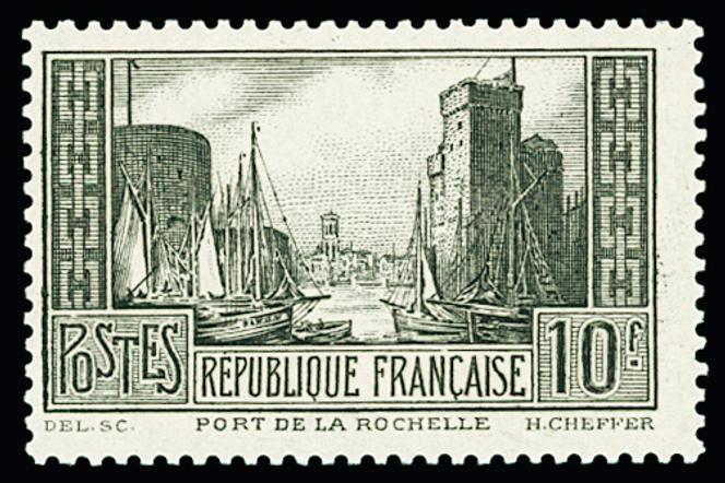 « Port de La Rochelle », 10 francs brun-noir dentelé : 4 358 euros.