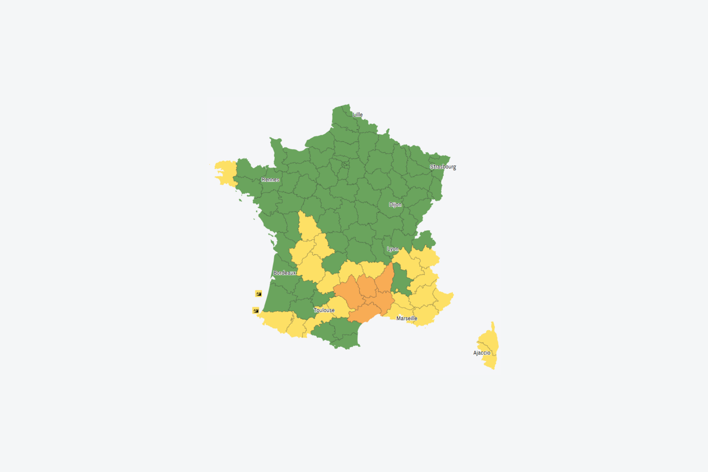 Pluie-inondations ou crues : cinq départements du sud placés en vigilance orange