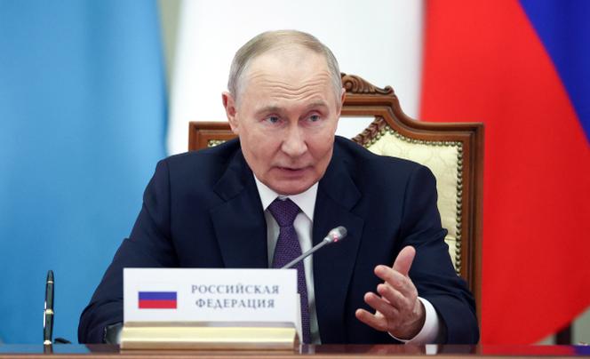 Vladimir Poutine lors du sommet du Conseil économique suprême eurasien, à Saint-Pétersbourg, en Russie, le 21&nbsp;décembre 2025.