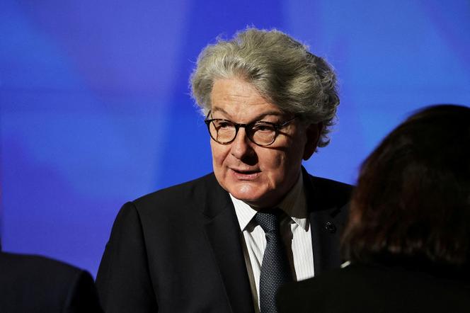 Thierry Breton, à l’université de la Sorbonne à Paris, le 25&nbsp;avril&nbsp;2024.