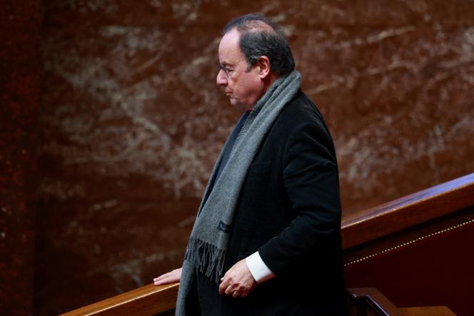 Former president and deputy of the Socialists and Allies group, François Hollande, at the National Assembly, in Paris, December 23, 2025.