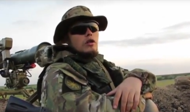 Alexeï Miltchakov dans la région du Donbass en Ukraine. Date inconnue.