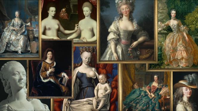 Graphisme autour de tableaux connus de favorites des rois de France.