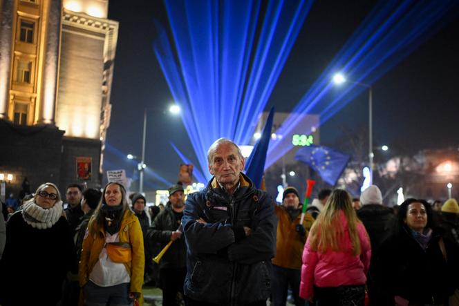 Lors d’une manifestation antigouvernementale, à Sofia, le 18 décembre 2025.