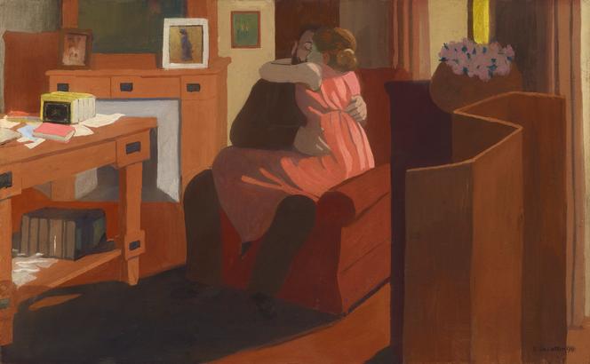 Félix Vallotton, « Cinq heures » (1898). Détrempe sur carton, 35,6 × 58,2 cm.