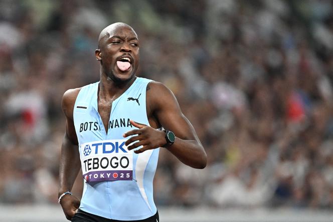 Le Botswanais Letsile Tebogo au cours des séries du 200 m lors des Championnats du monde d’athlétisme à Tokyo, le 17 septembre 2025.