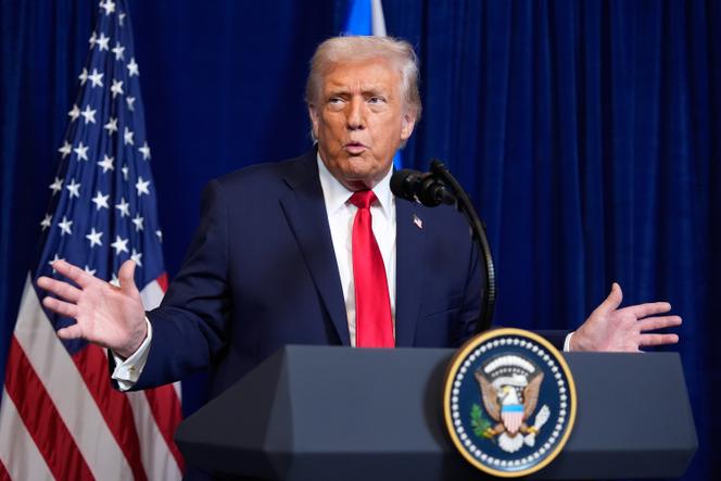 Donald Trump during a press conference at Mar-a-Lago (Florida), December 29, 2025.