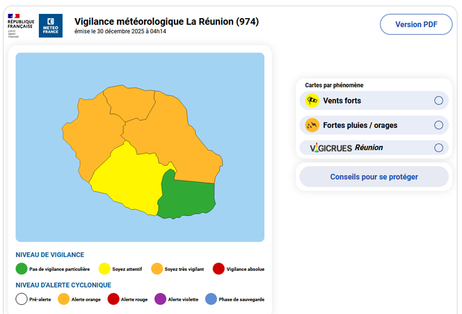 Capture d’écran de Météo France, le 30 décembre 2025.