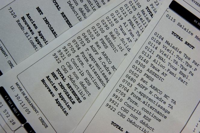 Une fiche de salaire, le 18 janvier 2006.