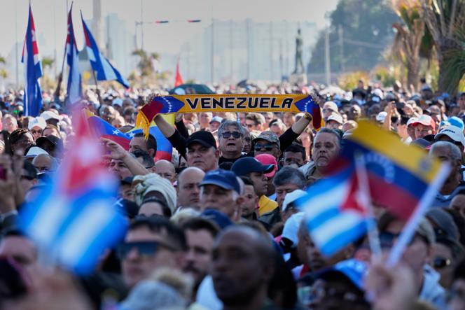 Manifestation en soutien du Venezuela à La Havane, à Cuba, le 3 janvier 2026.