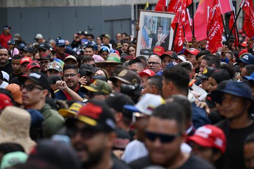 Lors d’une manifestation pour la libération de Nicolas Maduro et de sa femme, à Caracas, le 4 janvier 2026.
