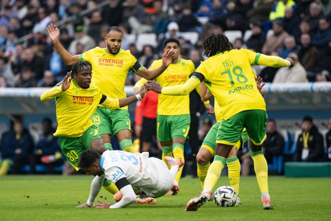 Lors du match entre l’OM et Nantes, dimanche 4 janvier, au Stade Vélodrome, à Marseille.