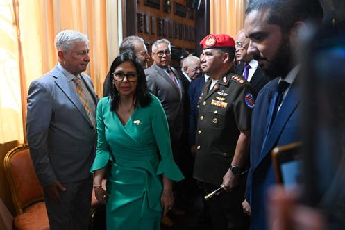 La vice-présidente vénézuélienne Delcy Rodriguez, à l’Assemblée nationale, à Caracas, le 5 janvier 2026.
