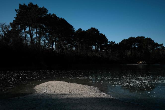 Le lac Bleu gelé, à Léognan (Gironde), le 5 janvier 2026.