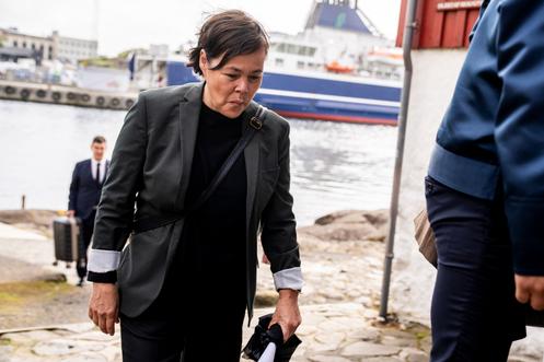La ministre des affaires étrangères groenlandaise, Vivian Motzfeldt, aux îles Féroé, le 17&nbsp;juin 2025.