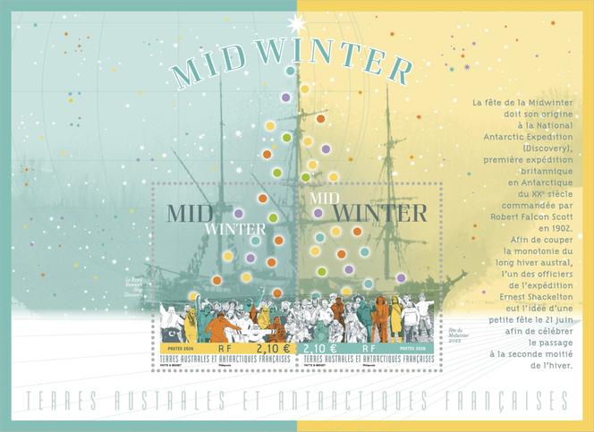 «&nbsp;Midwinter&nbsp;», 2,10&nbsp;euros x 2&nbsp;réunis dans un bloc-feuillet vendu 4,20&nbsp;euros.