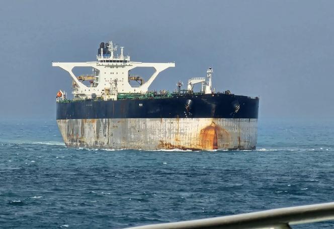Oil tanker Marinera, formerly known as Bella 1 photographed at sea in the Singapore Strait on March 18, 2025.