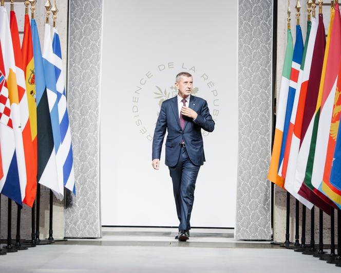 Andrej Babis, premier ministre tchèque, lors du sommet de la coalition des volontaires, à Paris, le 6 janvier 2026.