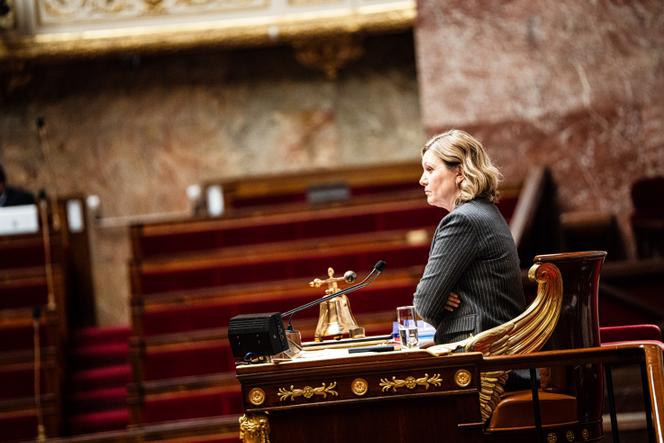 La présidente de l’Assemblée nationale, Yaël Braun-Pivet, lors de la séance des questions au gouvernement du 7 janvier 2026.