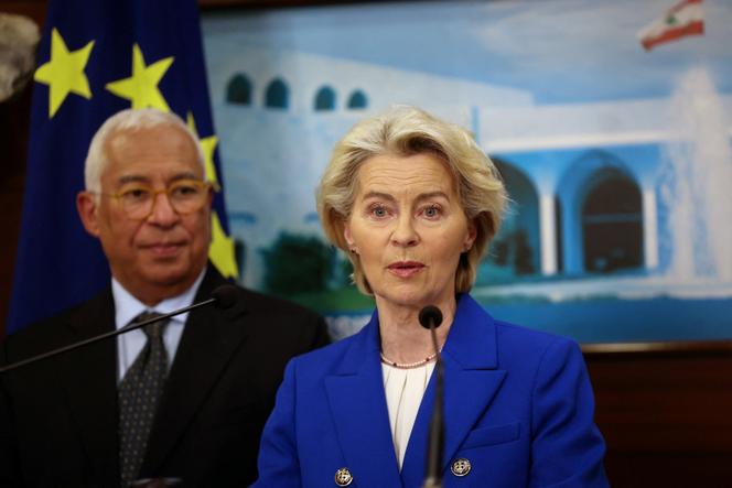La présidente de la Commission européenne, Ursula von der Leyen, à Baabda (Liban), le 9 janvier 2026.