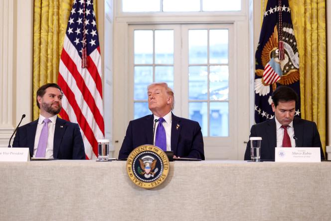 US President Donald Trump, Vice President JD Vance and Secretary of State Marco Rubio attend a meeting with oil industry executives at the White House in Washington, DC, on January 9, 2026. 