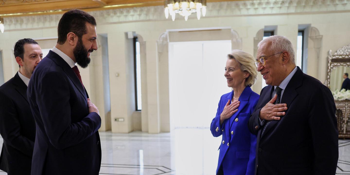 A Damas, Ursula von der Leyen promet l’aide de l’UE au président de transition syrien Ahmed Al-Charaa