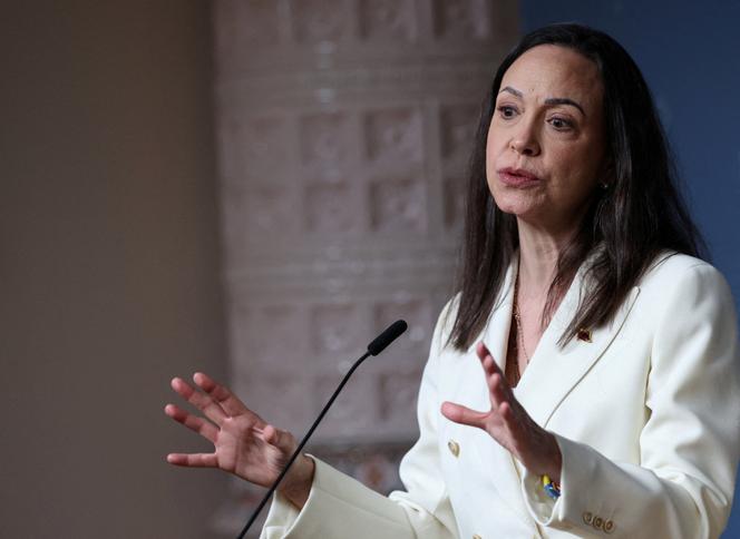 Maria Corina Machado, après la remise de son prix Nobel de la Paix, à Oslo, le 11&nbsp;décembre&nbsp;2025.