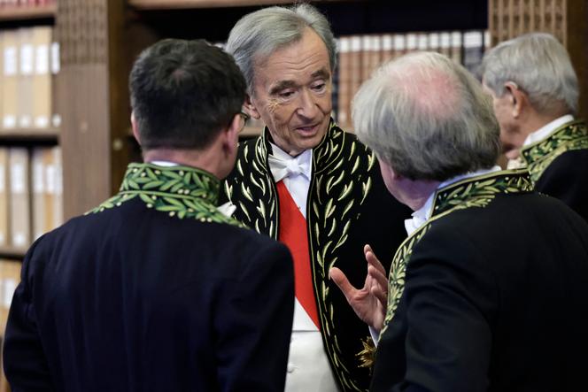 Bernard Arnault, président-directeur général de LVMH, à l’Académie des sciences morales et politiques, à Paris, le 12&nbsp;janvier&nbsp;2026.