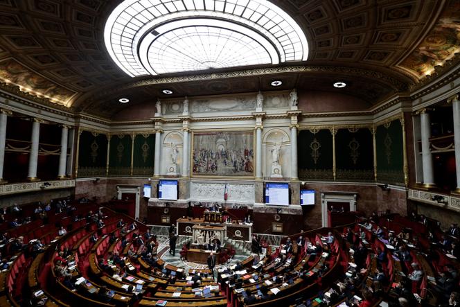 Vue générale de l’Assemblée nationale, lors de l’examen du projet de loi de finances pour 2026, à Paris, le 27&nbsp;octobre 2025.