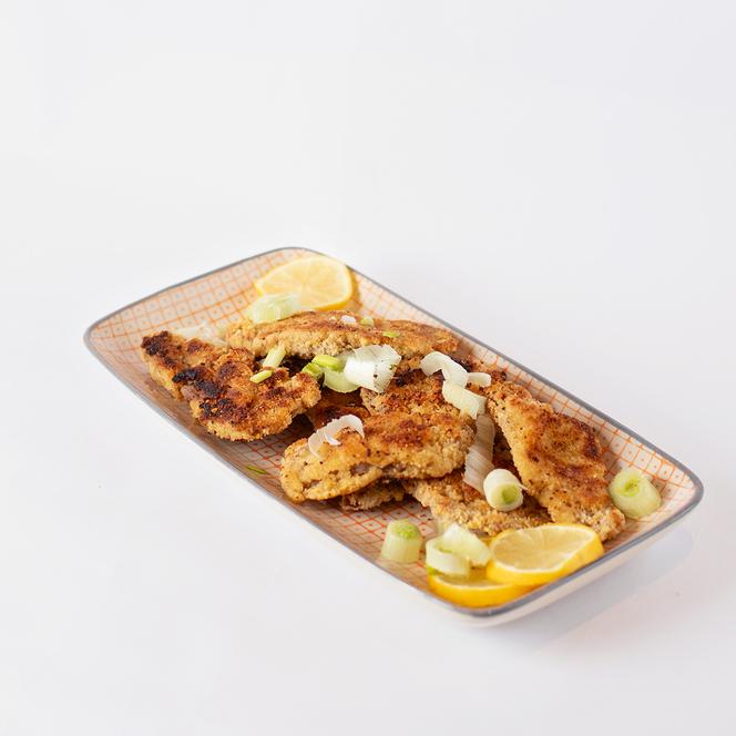 Escalopes de vitela à milanesa finos de Gabrielle Halpern.