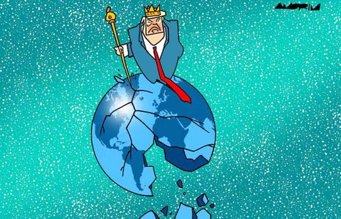 Le dessin paru en une du « Monde » daté du 13 janvier, signé par le dessinateur brésilien Amorim. 