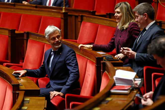 Le député Laurent Wauquiez, président du groupe parlementaire Droite républicaine (DR), assiste à la séance des questions au gouvernement à l’Assemblée nationale, à Paris, le 14 janvier 2026. 