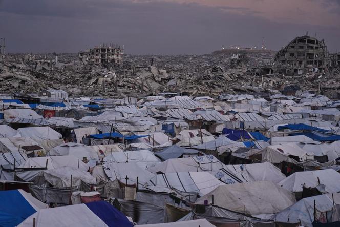 Un camp de déplacés dans le quartier de Zeitoun, à Gaza, le 14 janvier 2026.