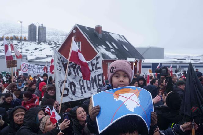 Lors d’une manifestation devant le consulat américain à Nuuk, au Groenland, le17 janvier 2026.