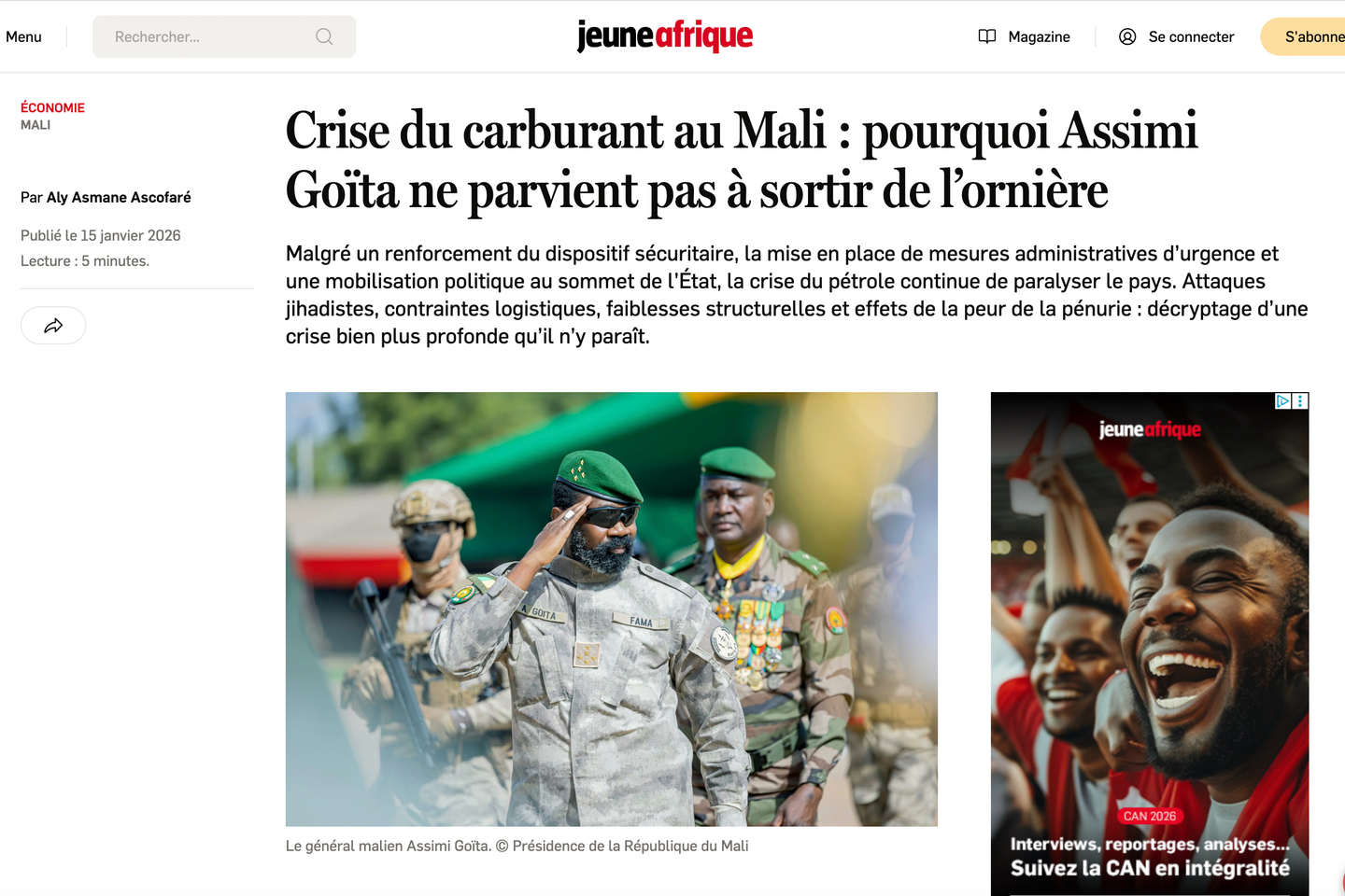 « Jeune Afrique » interdit au Mali pour « apologie du terrorisme » et « diffamation »