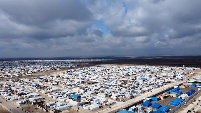 Vue aérienne du camp d’al-Hol, au nord-est de la Syrie, le 27&nbsp;janvier 2024. 