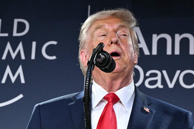 Donald Trump prend la parole au Forum économique de Davos, mercredi 21 janvier 2026.