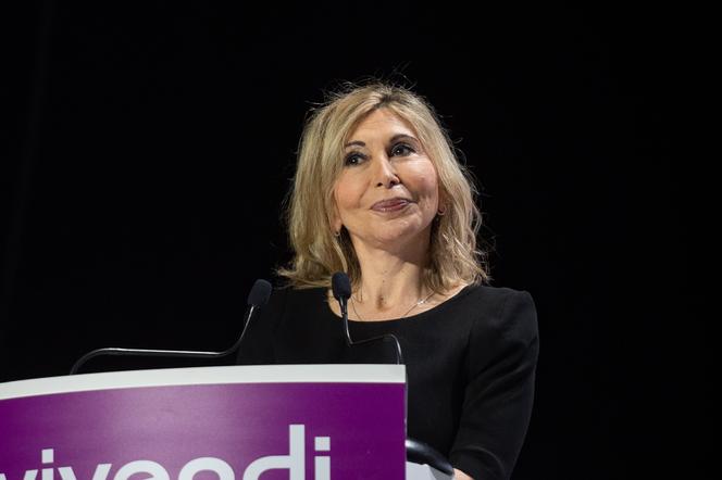 Michèle Benbunan, alors directrice générale d’Editis, lors de l’assemblée générale de Vivendi, à Paris, le 25 avril 2022.