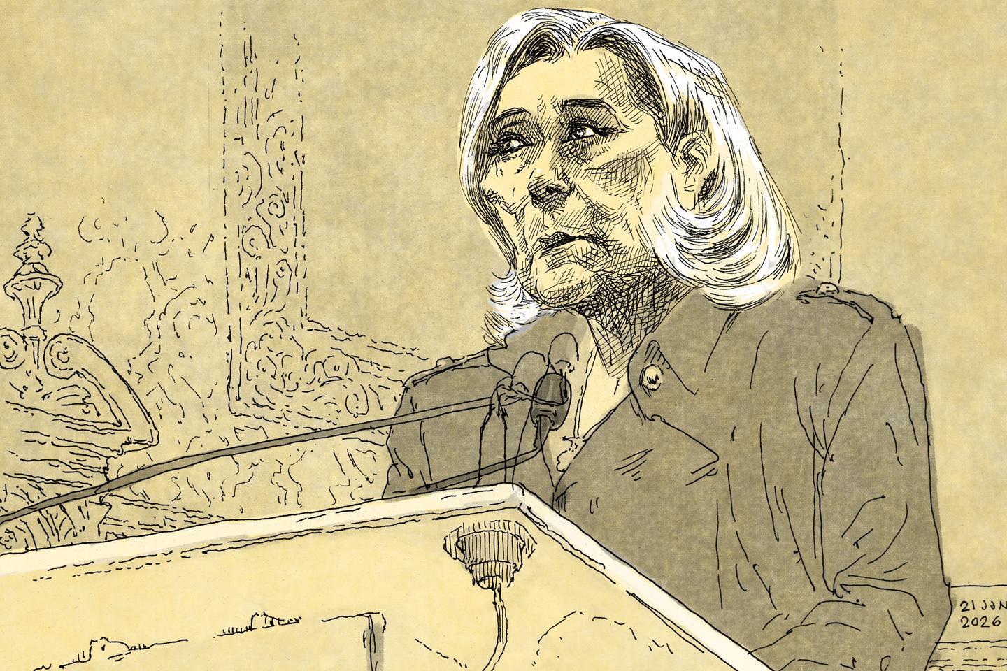 Au procès en appel des assistants du FN, Marine Le Pen concède peu et insiste sur sa « bonne foi » Au procès en appel des assistants du FN, Marine Le Pen concède peu et insiste sur sa « bonne foi »