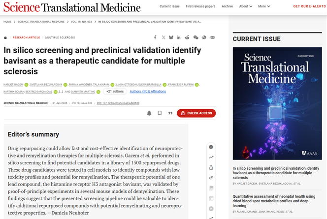 L’article Nadjet Gacem et al. dans Science Translationnal Medicine