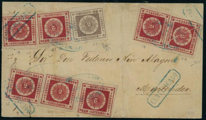 Estimation de 25 000 à 40 000 livres pour cette enveloppe d’Uruguay (1861).