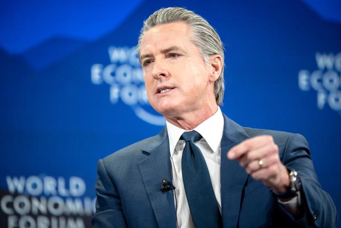 Le gouverneur démocrate de Californie, Gavin Newsom, à Davos (Suisse), le 22&nbsp;janvier 2026.
