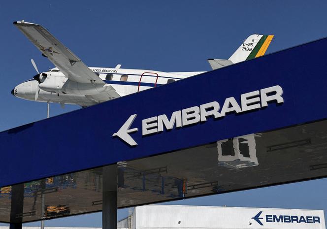 Au siège social du constructeur aéronautique Embraer, à Sao José dos Campos, dans l’Etat de Sao Paulo (Brésil), le 16 juillet 2025.