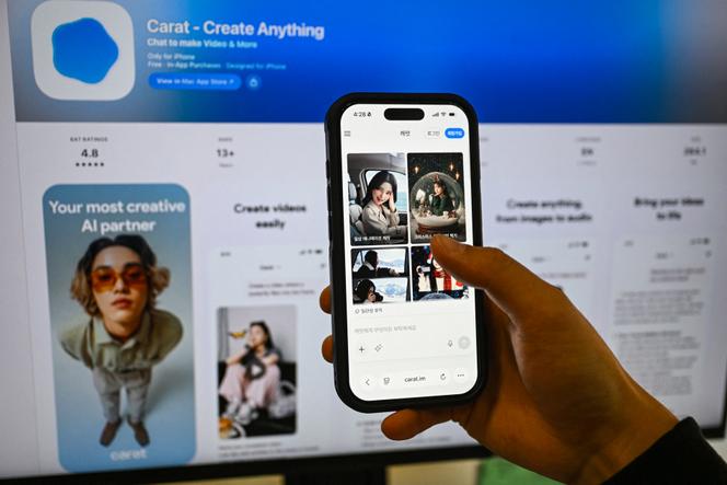 Images générées par Carat, un service sud-coréen d’Intelligence artificielle générative, à Séoul, le 22 janvier 2026.